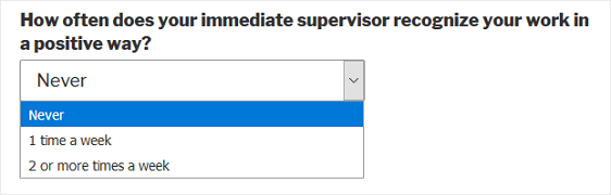 liste déroulante de reconnaissance du gestionnaire