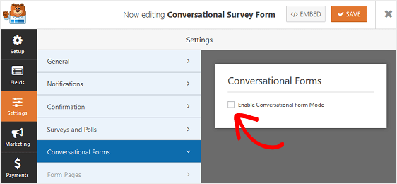 activer les formulaires conversationnels