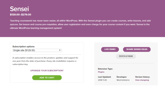 Plugin Sensei WordPress LMS