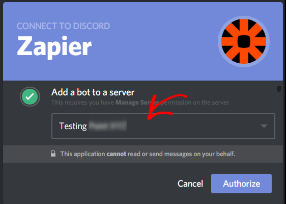 autorizza l'app discord