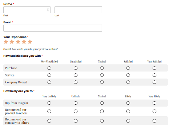 WPForms 설문 조사 양식 예