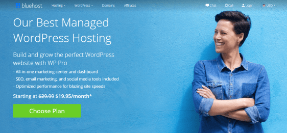 Von Bluehost verwaltetes WordPress-Hosting