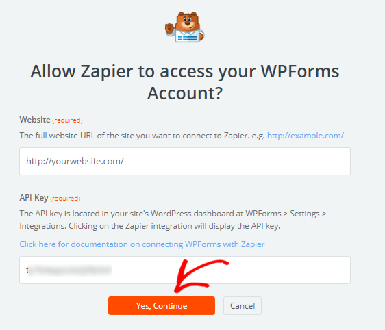 permite accesul la Zapier