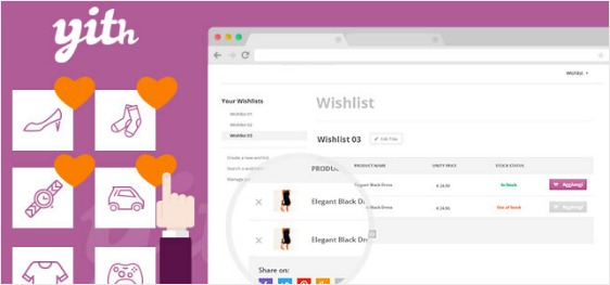 YITH WooCommerce Liste de souhaits produit personnalisé