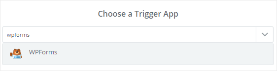 เลือก WPForms เป็นแอปทริกเกอร์