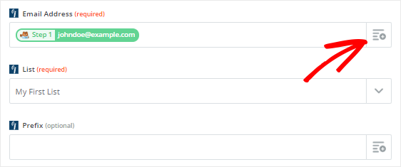 قالب iContact لإنشاء جهات اتصال جديدة