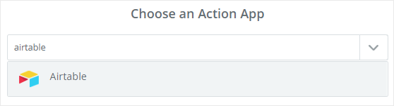 เลือก Airtable เป็นแอป Action