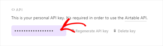 Kunci API Airtable untuk terhubung ke Zapier