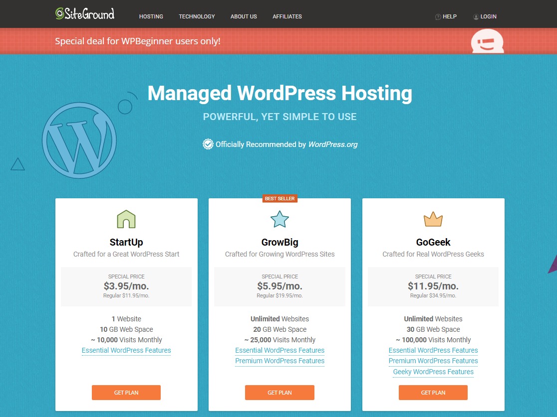 Wordpress hosting porównanie siteground najlepszy hosting wordpress