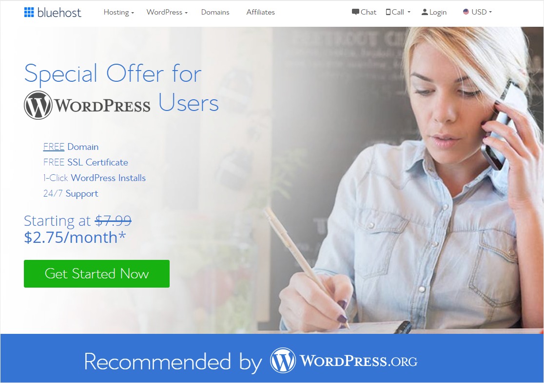 bluehost bestes WordPress-Hosting 2019