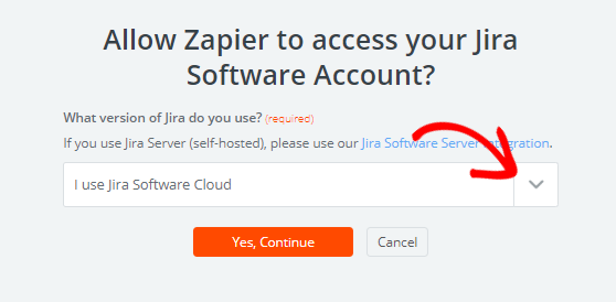 อนุญาตให้ Zapier เข้าถึงบัญชี Jira เพื่อสร้างปัญหาจิรา