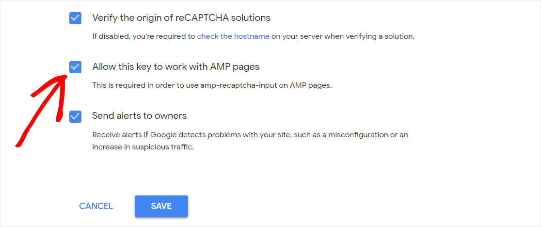 Разрешить reCAPTCHA работать со страницами AMP