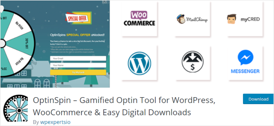 البرنامج المساعد OptinSpin WordPress