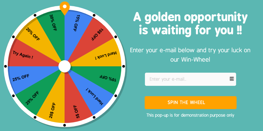 Discount Win-Wheel для плагина WooCommerce