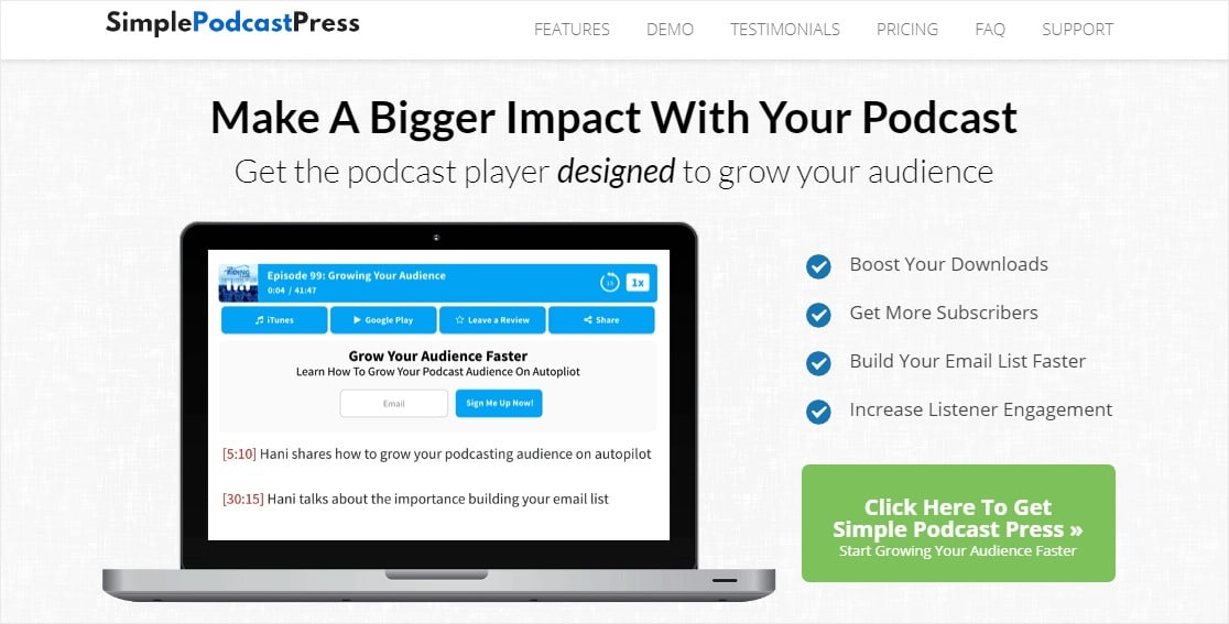 einfache Podcast-Presse Podcast-Hosting