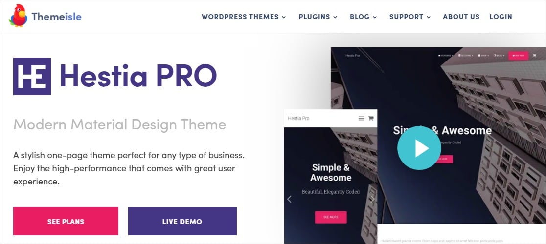 hestia theme by themeisle