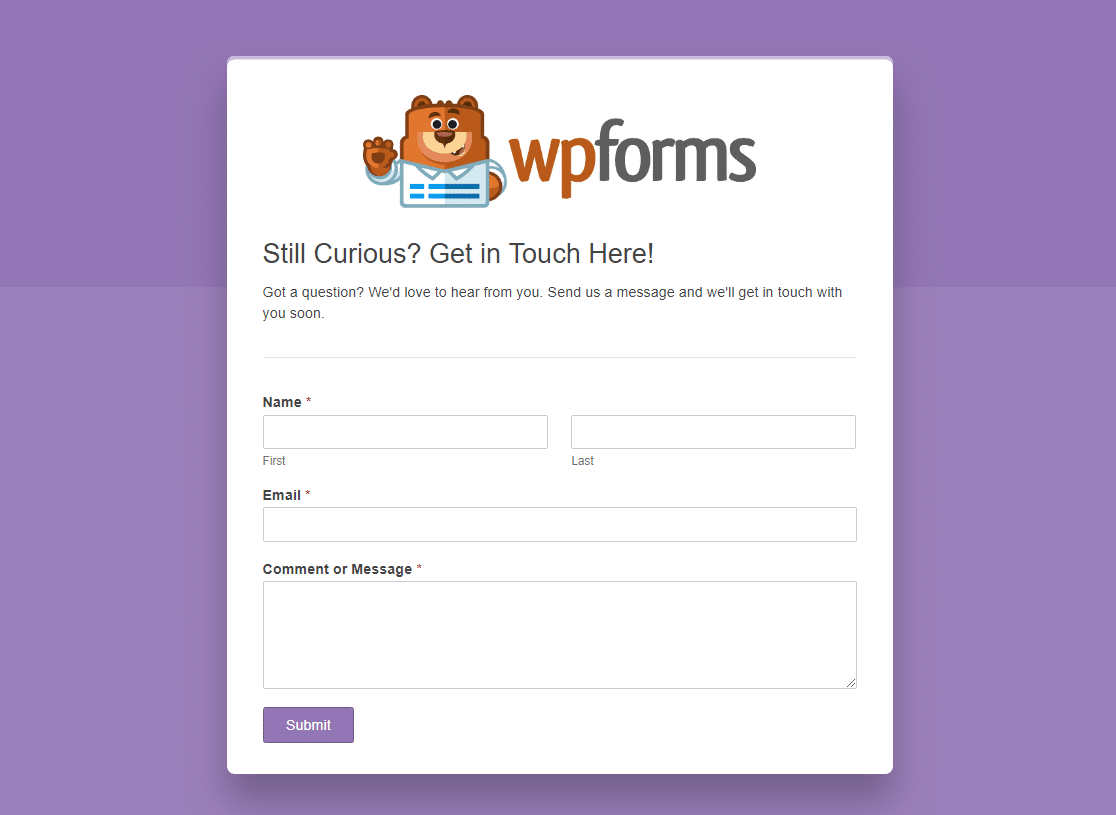 plug-in de página de destino de formulário dedicado wpforms