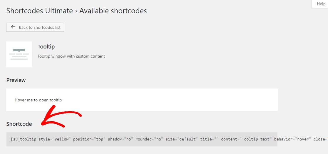 copia lo shortcode del tooltip