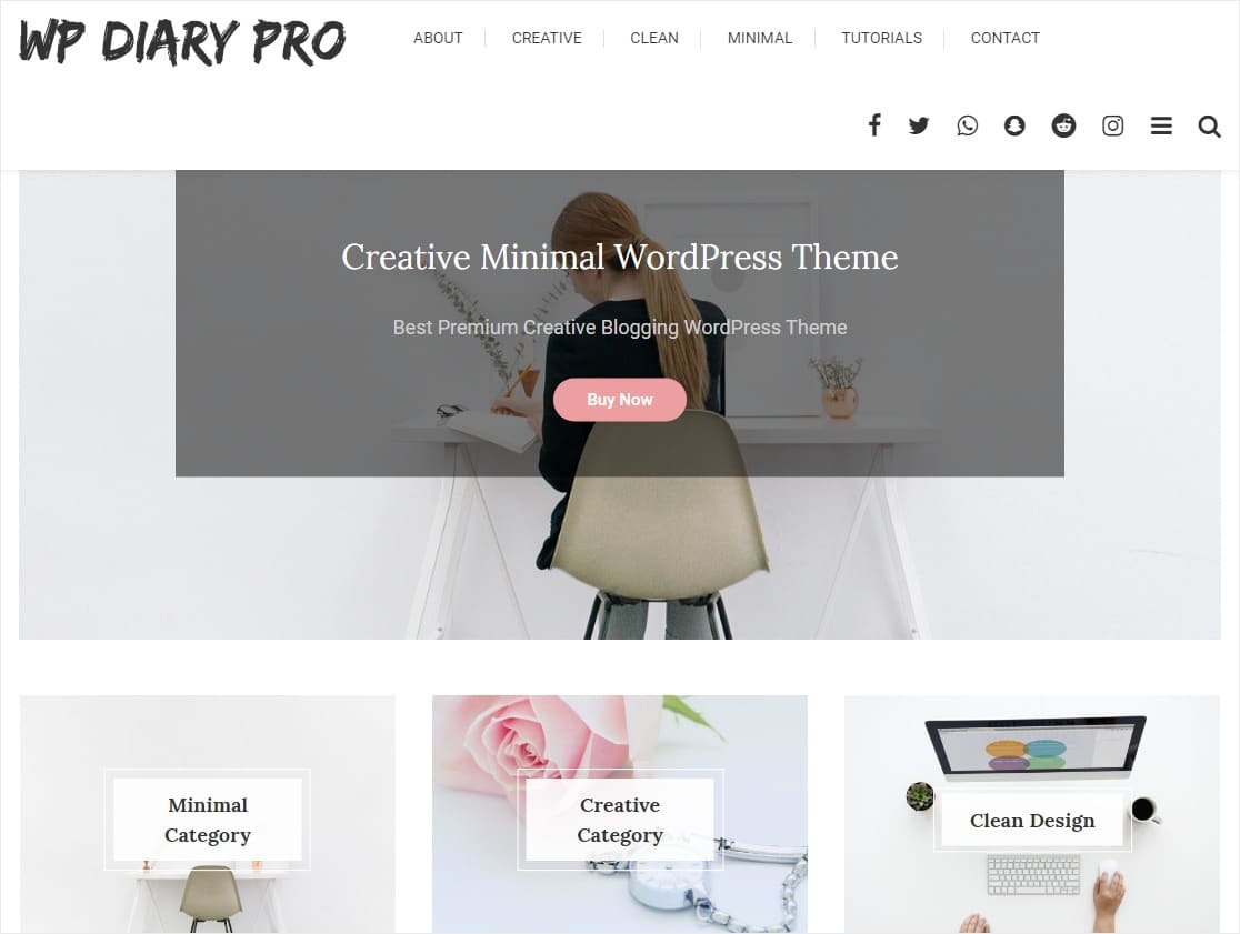 layouts de blog wp diary pro