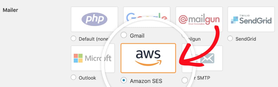 Seleccione el correo-Amazon-SES-en-WP-Mail-SMTP