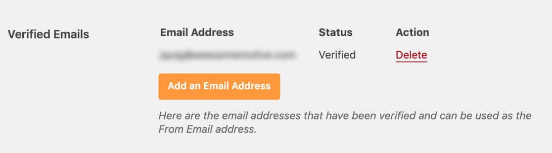 Liste des e-mails vérifiés dans WP-Mail-SMTP