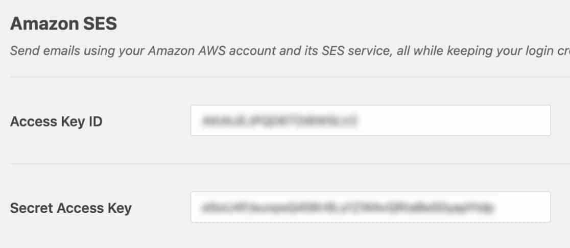 Adăugați chei de acces-pentru-Amazon-SES-în-WP-Mail-SMTP