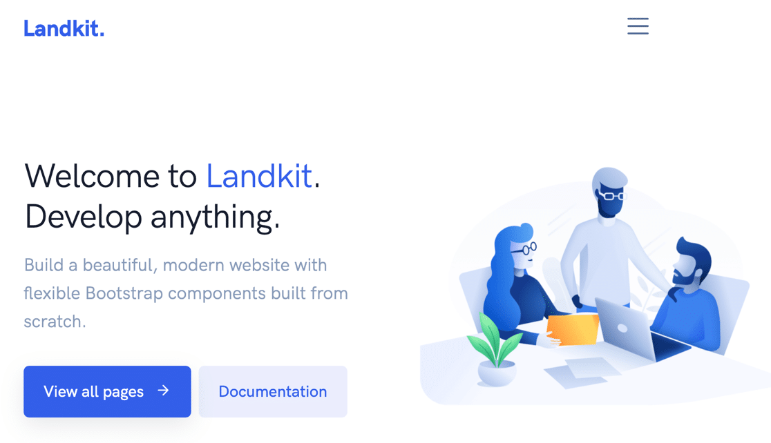 Landkit homepage