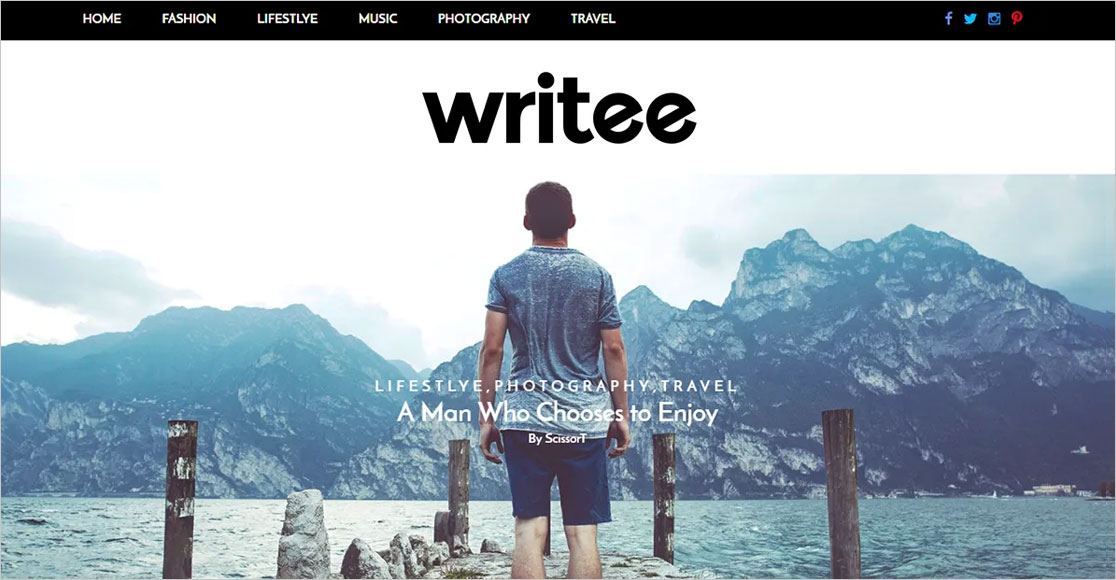 Yazarlar için Writee en iyi wordpress temaları