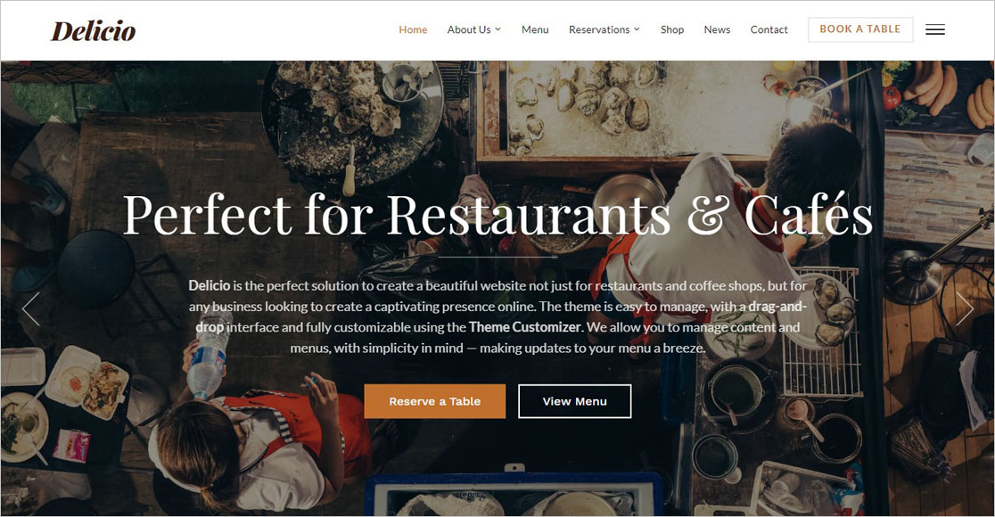 Delicio mejores temas de restaurantes de wordpress