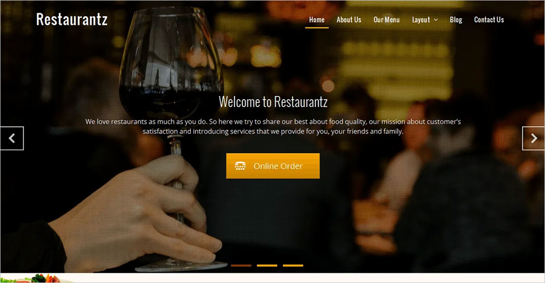 Restaurantz ธีมร้านอาหาร wordpress ที่ดีที่สุด