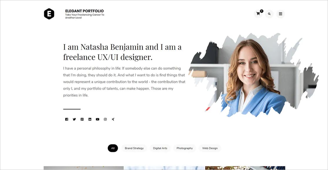 Tema per scrittori freelance WordPress gratuito per portfolio elegante