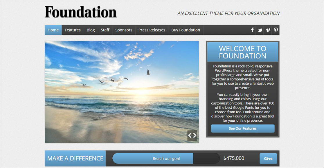 Foundation WordPress 非营利主题