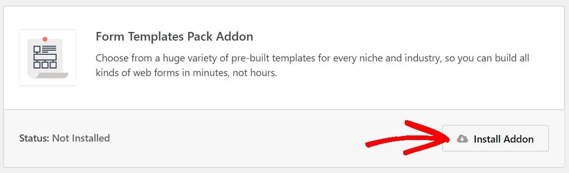Installieren Sie das Formularvorlagenpaket-Addon