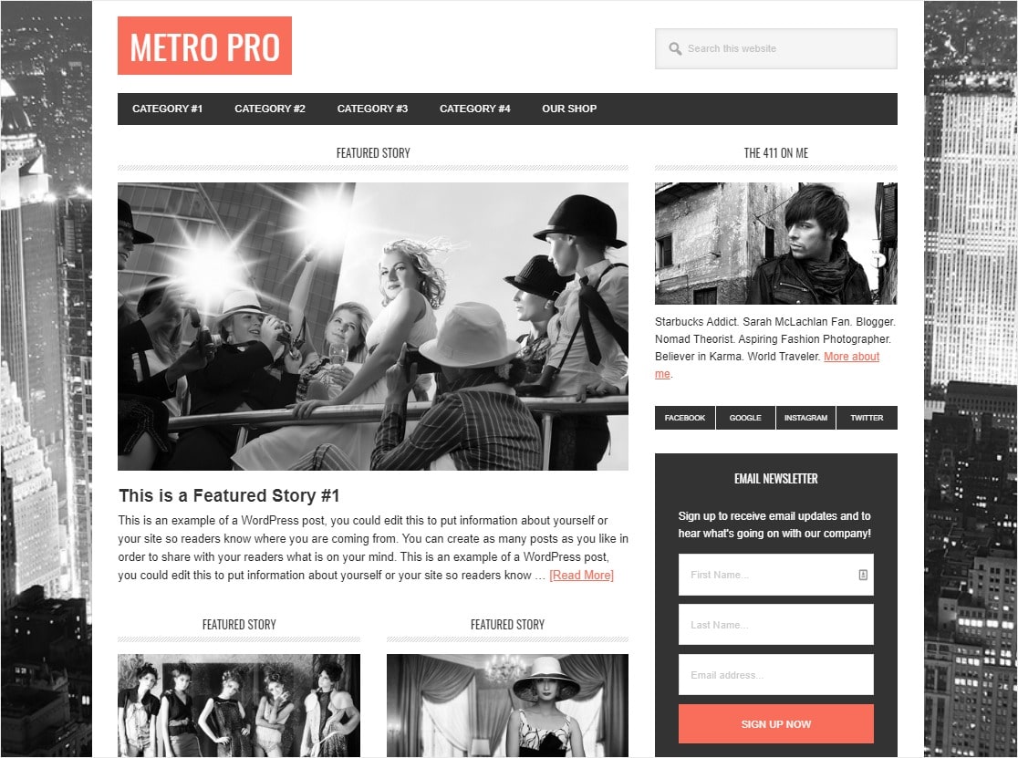 tema del evento metro pro wordpress