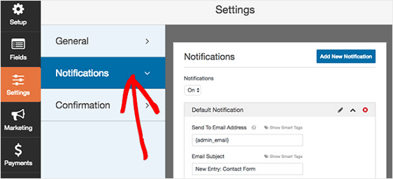 Notificaciones de formulario