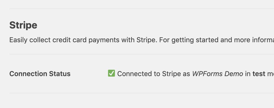 Stripe este conectat cu succes