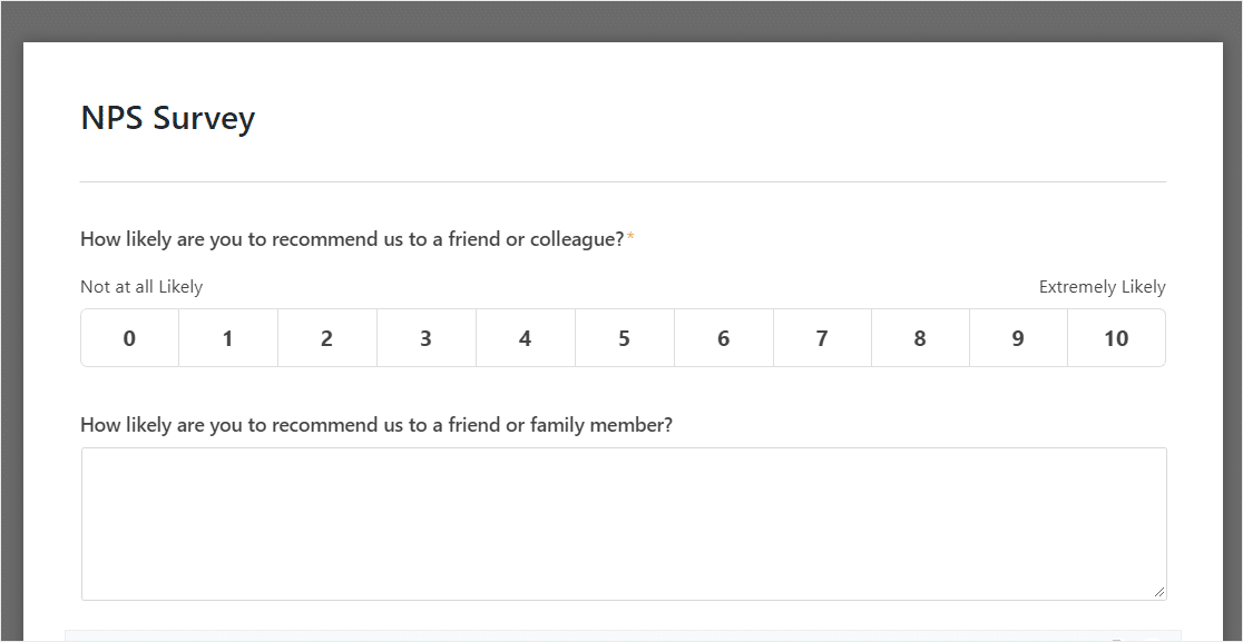 مسح nps على wpforms