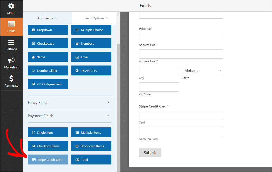 ajouter une bande au système de formulaire de commande en ligne du restaurant