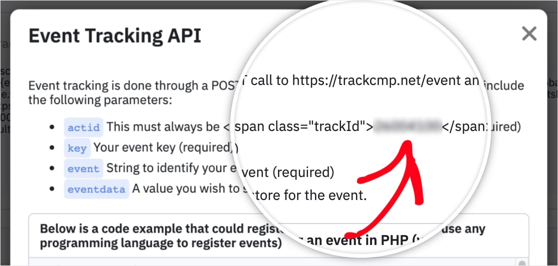 Event-Tracking-API im Activecampaign-Formular