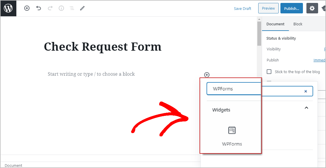 Faceți clic pe pictograma WPForms