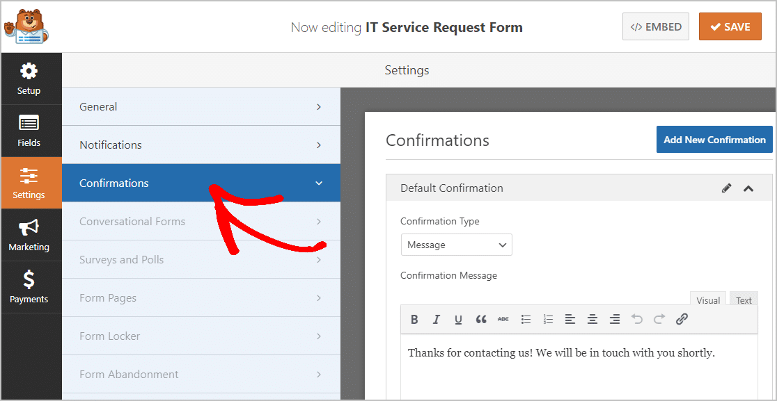 Confirmări Formular cerere serviciu IT