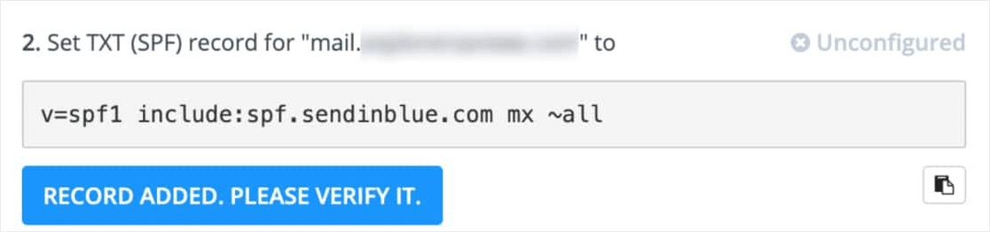 سجل spf sendinblue لـ wpmailsmtp