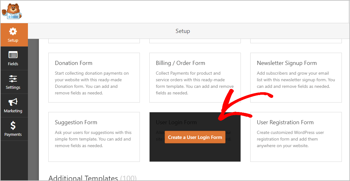 Criar formulário de login do usuário