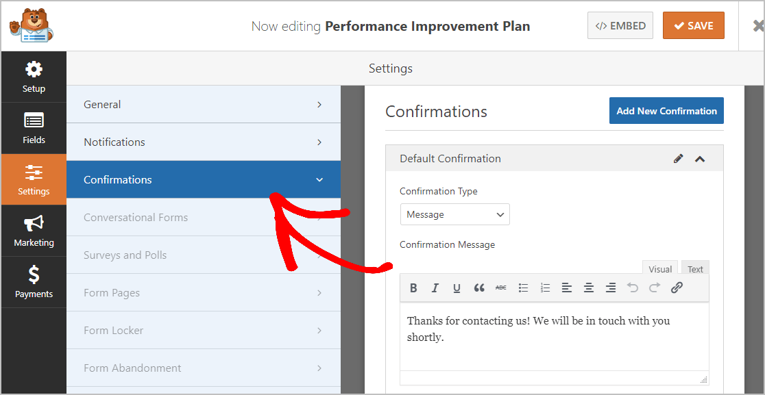 Teyitler Performans İyileştirme Planı Formu