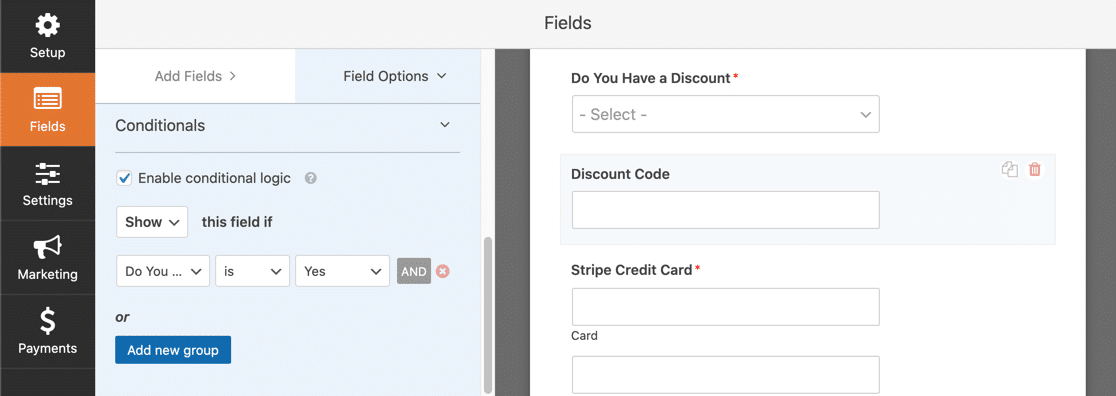 Configuraciones de lógica condicional