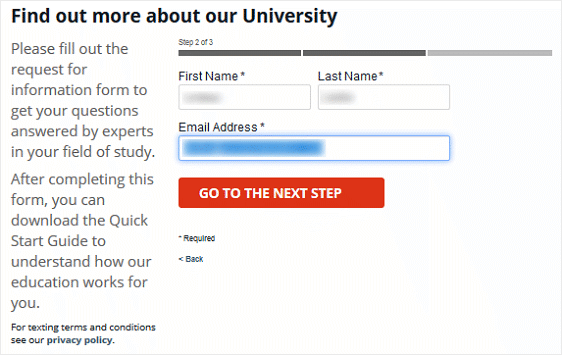 University of Phoenix Beispiel für ein mehrseitiges Formular.2