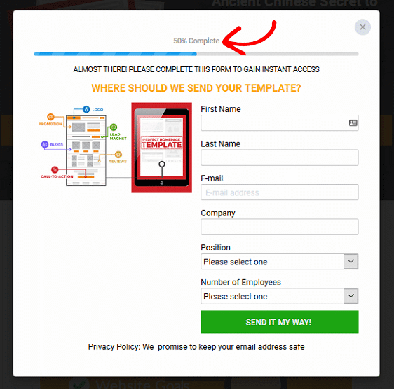 Esempio di modulo multipagina Cirius Marketing