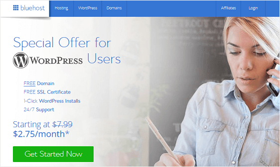 صفقة استضافة Bluehost