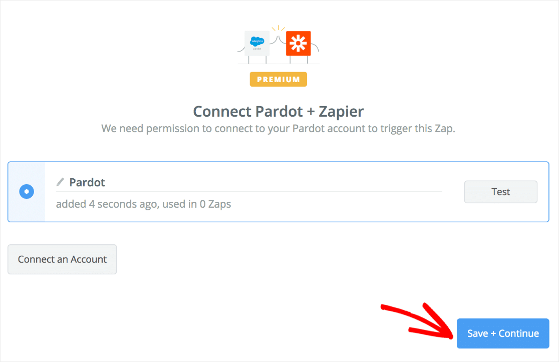 conexiune la pardot și zapier