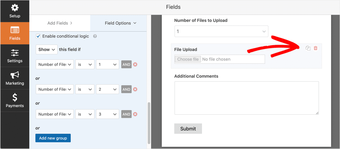 Doppeltes CSV-Upload-Feld